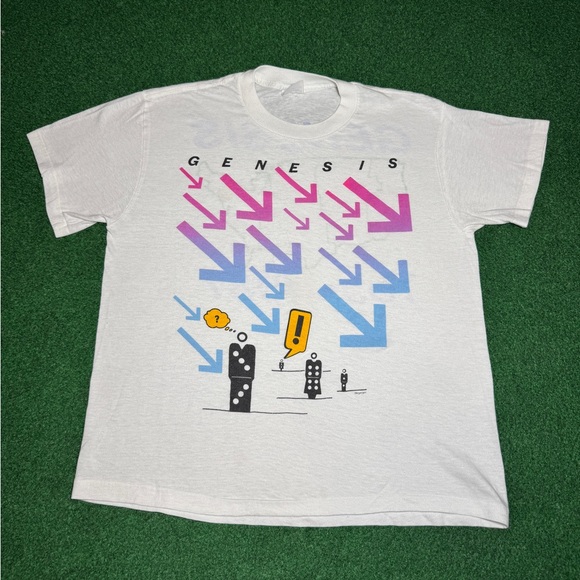 Vintage 80s Genesis RARE Concert Tour M/L Invisible Touch T Shirt